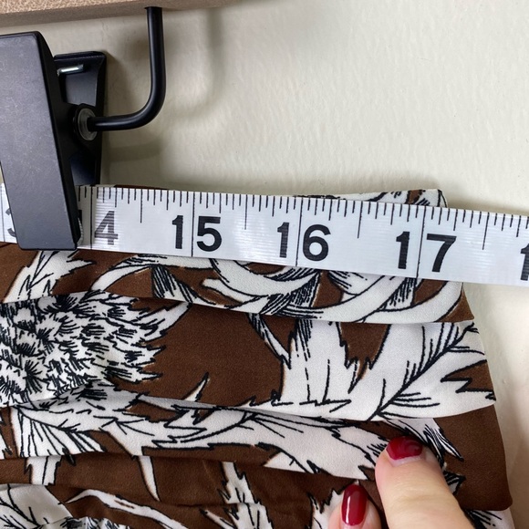 NEW Express Asymmetrical Tiered Tropical Floral Print Mini Skirt | BROWN | Sz 14 - Picture 12 of 12